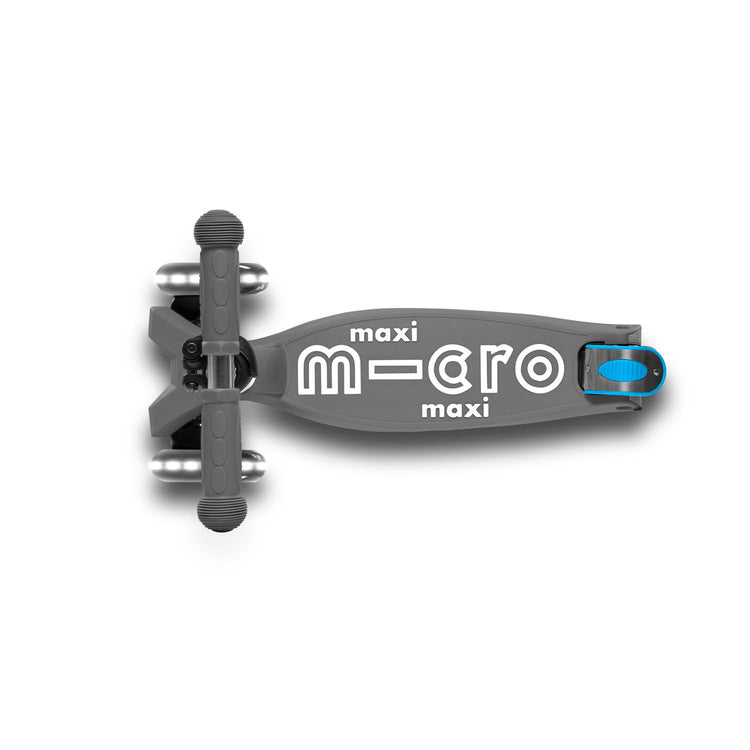 Micro Maxi Deluxe foldbart LED løbehjul til børn – Volcano Grey