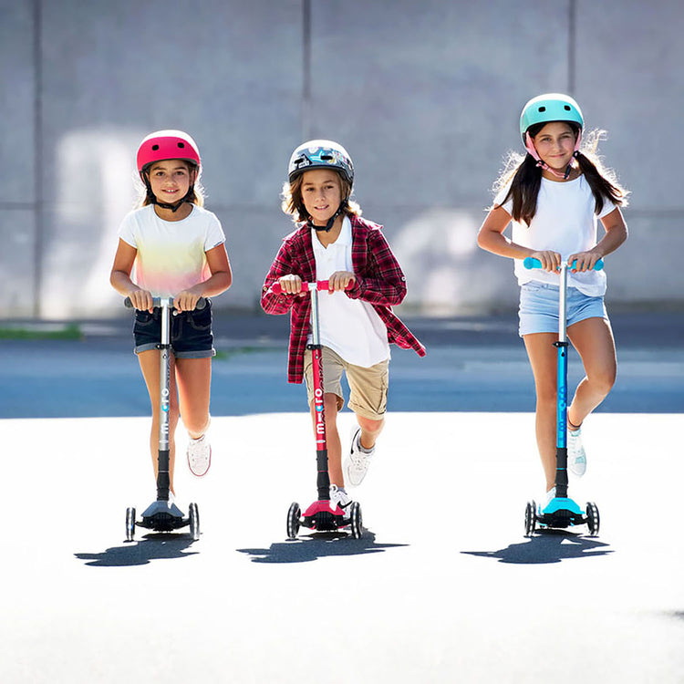 Micro Maxi Deluxe foldbart LED løbehjul til børn – Volcano Grey