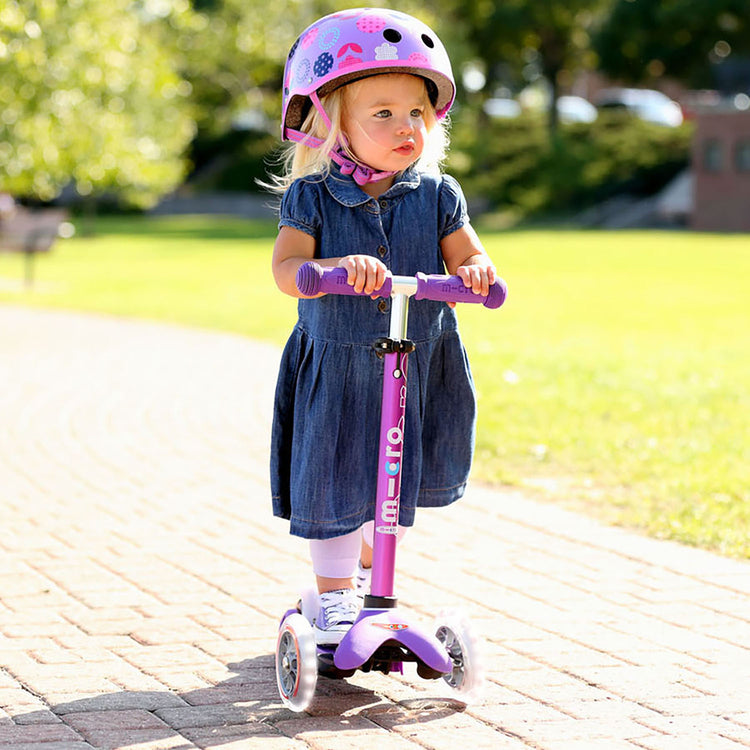 Micro Mini Deluxe LED løbehjul til børn – Purple