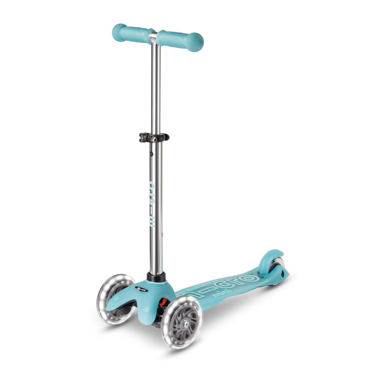 Micro Mini Deluxe Glow LED Plus løbehjul til børn – Glacier Aqua