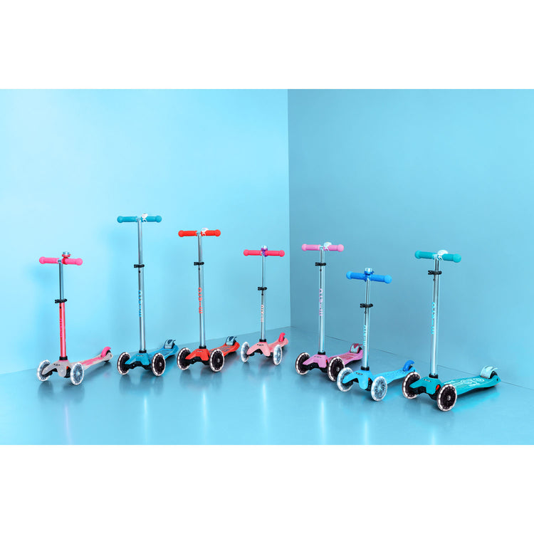 Micro Mini Deluxe Glow LED Plus løbehjul til børn – Glacier Aqua
