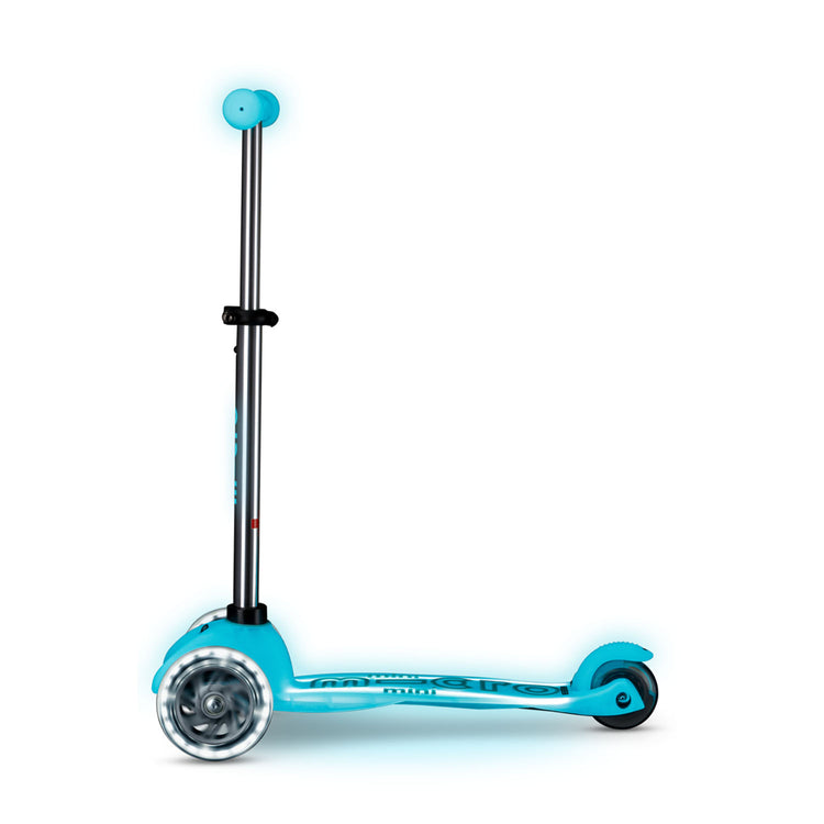 Micro Mini Deluxe Glow LED Plus løbehjul til børn – Glacier Aqua