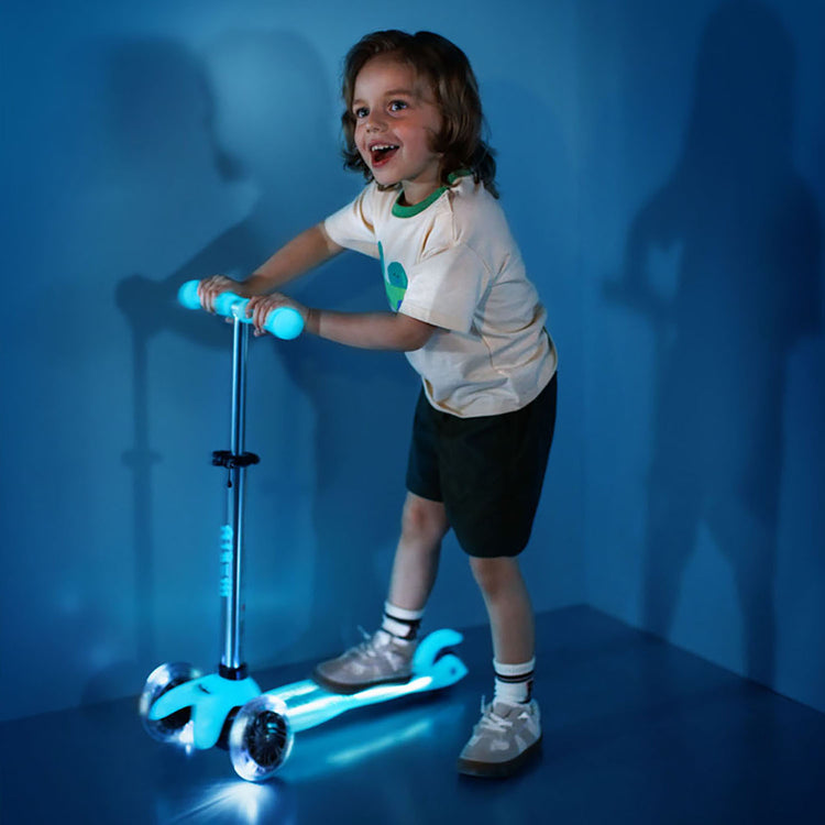 Micro Mini Deluxe Glow LED Plus løbehjul til børn – Glacier Aqua