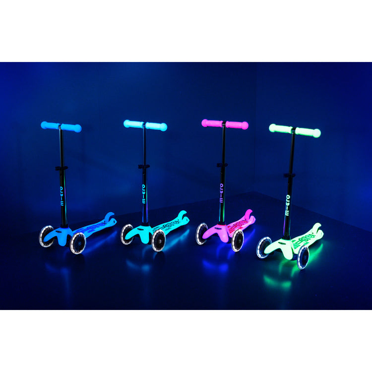 Micro Mini Deluxe Glow LED Plus løbehjul til børn – Glacier Aqua