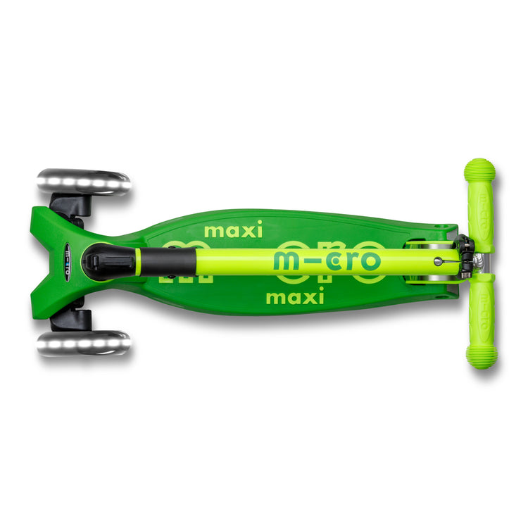 Micro Maxi Deluxe LED løbehjul – Neon Parrot Green