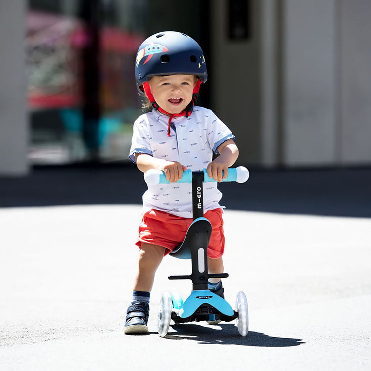 Micro Mini2Grow Deluxe Magic LED løbehjul til børn – Blue