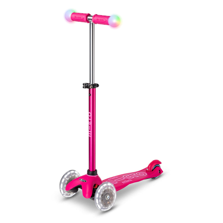 Micro Mini2Grow Deluxe Magic LED løbehjul/løbecykel til børn – Pink