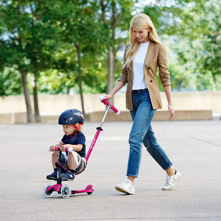 Micro Mini2Grow Deluxe Magic LED løbehjul/løbecykel til børn – Pink