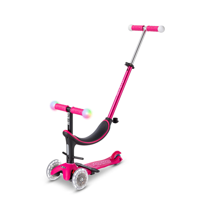 Micro Mini2Grow Deluxe Magic LED løbehjul/løbecykel til børn – Pink