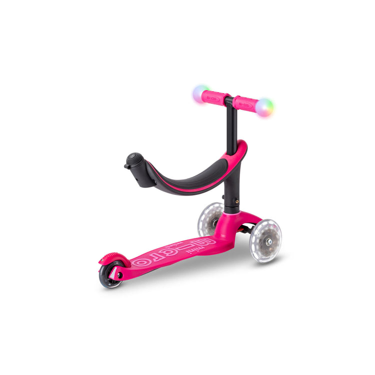 Micro Mini2Grow Deluxe Magic LED løbehjul/løbecykel til børn – Pink