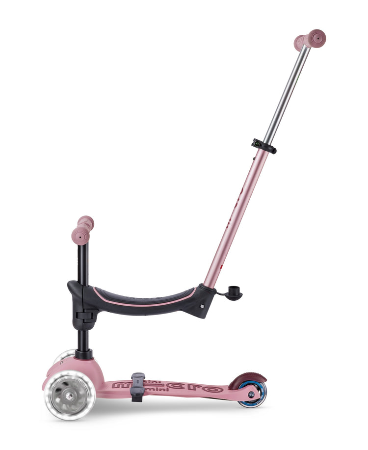 Micro Mini2grow Deluxe Magic LED løbehjul til børn – Dusty Rose