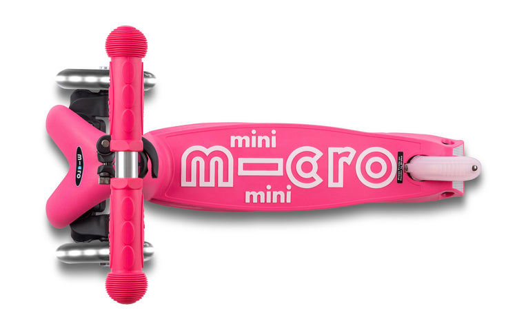 Micro Mini Deluxe Foldbart LED børneløbehjul – Pink