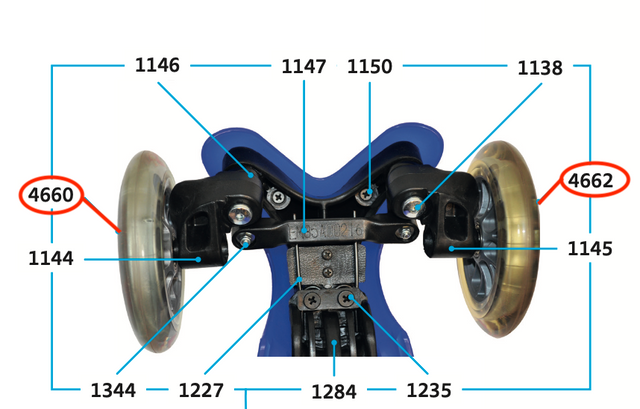 Micro - Mini Front Wheel Axle: Right