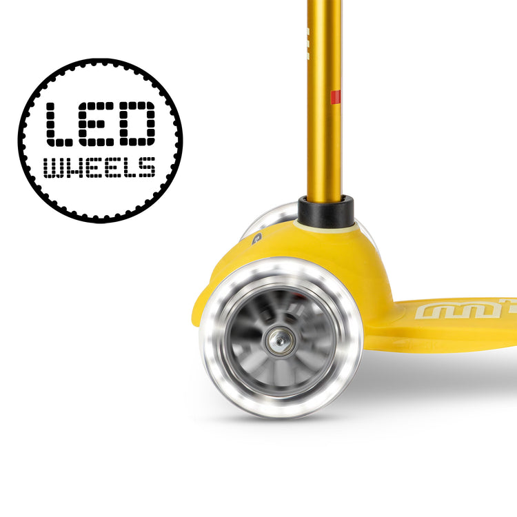 Micro Mini Deluxe LED løbehjul til børn – Yellow