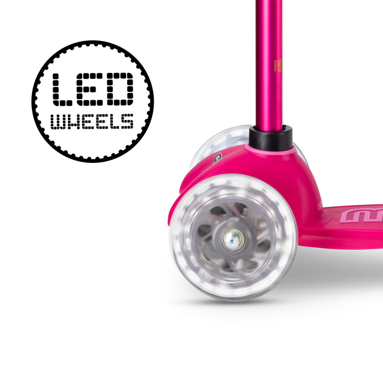 Micro Mini2Grow Deluxe Magic LED løbehjul/løbecykel til børn – Pink