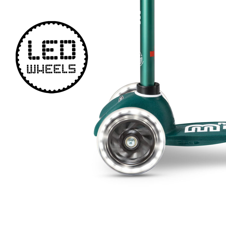 Micro Mini Deluxe ECO LED løbehjul til børn – Green