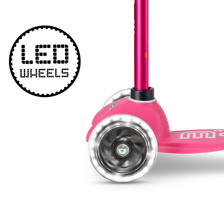 Micro Mini Deluxe LED børneløbehjul – Pink