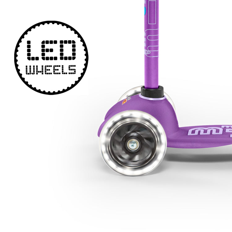 Micro Mini Deluxe LED løbehjul til børn – Purple