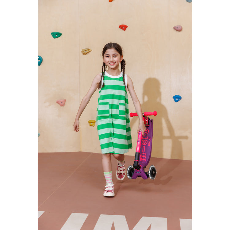 Micro Maxi Deluxe LED foldbart børneløbehjul – Neon Ultra Pink