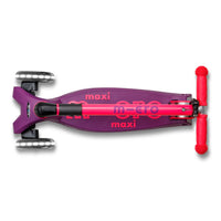 Micro Maxi Deluxe LED foldbart børneløbehjul – Neon Ultra Pink