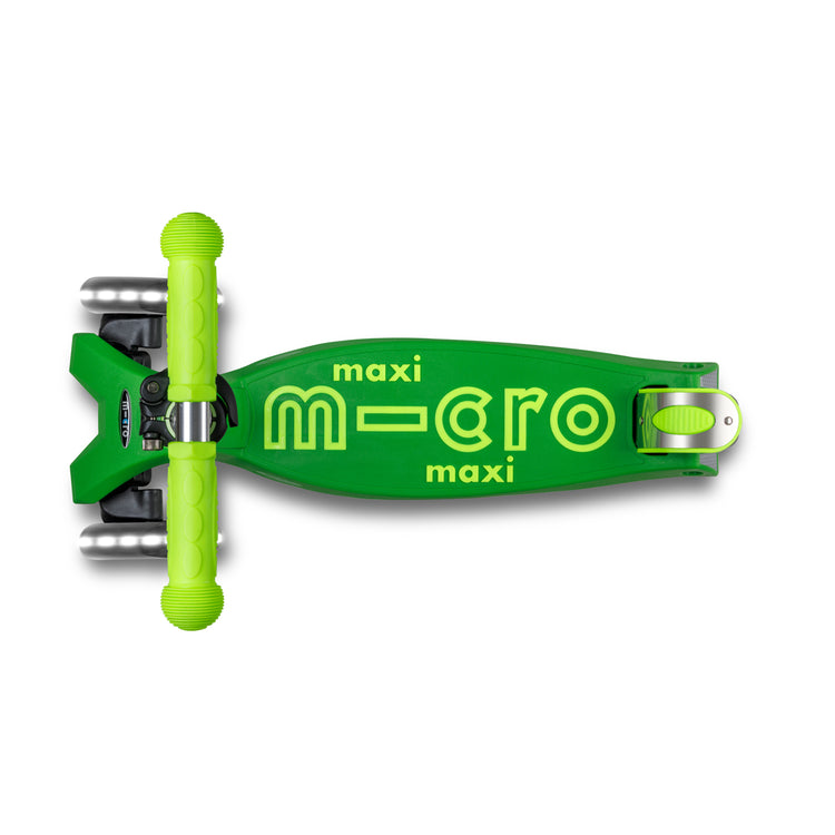 Micro Maxi Deluxe LED løbehjul – Neon Parrot Green