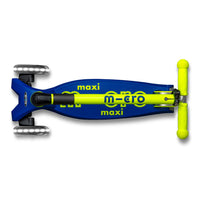 Micro Maxi Deluxe LED løbehjul til børn, foldbar – Neon Canary Yellow