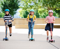 Micro Maxi Deluxe foldbart LED løbehjul til børn – Navy