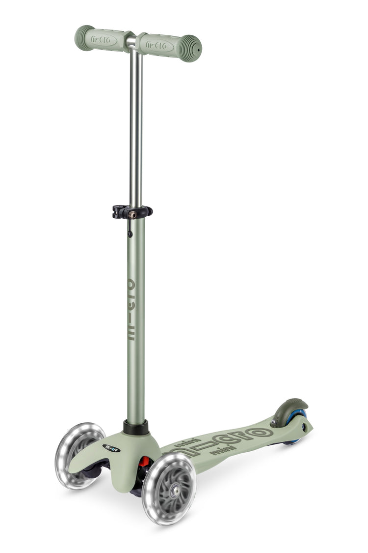 Micro Mini2grow Deluxe Magic LED løbehjul til børn – Olive Sage
