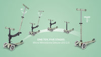 Micro Mini2grow Deluxe Magic LED løbehjul til børn – Olive Sage