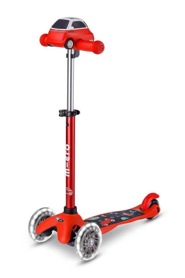 Micro Mini Deluxe LED børneløbehjul – Red Microlino