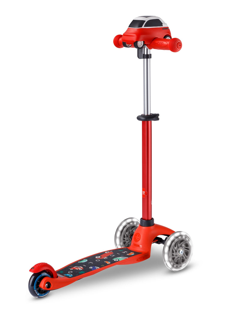 Micro Mini Deluxe LED børneløbehjul – Red Microlino