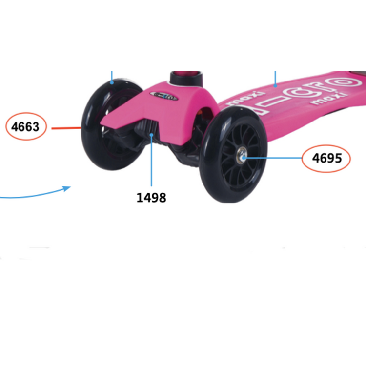 Micro - Maxi Front Wheel 44mm Axle Bolt: Right