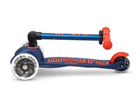 Micro Mini Deluxe Foldbart LED løbehjul til børn – Navy Blue